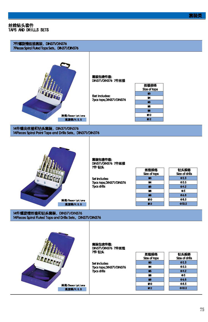 High-Speed Steel Tap and Drill Bit Set