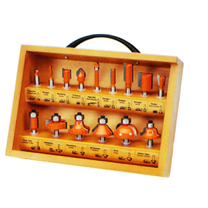 Router Bit Set with Wooden Case
