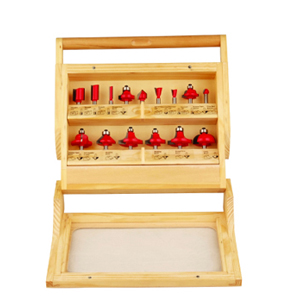 Router Bit Set with Wooden Case