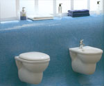 Wall-Mounted Toilet and Bidet Set