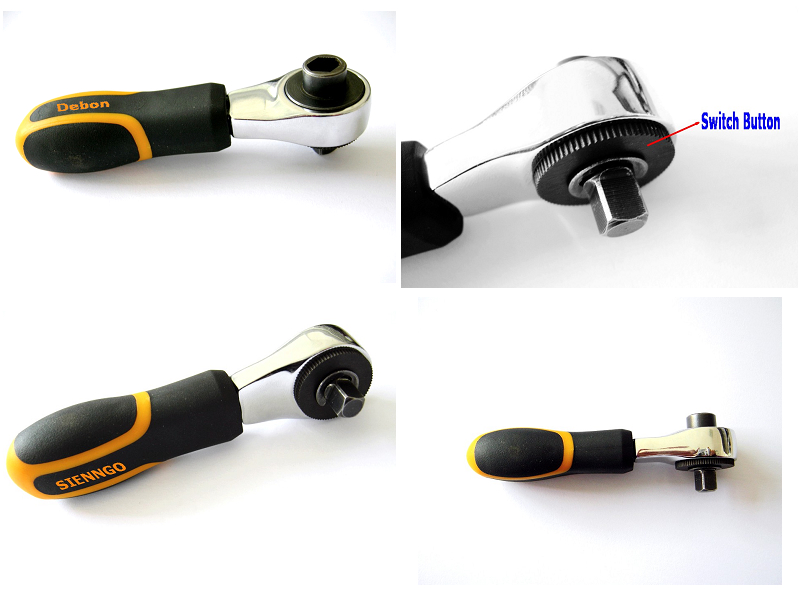 Reversible Ratchet Wrench with Non-Slip Handle