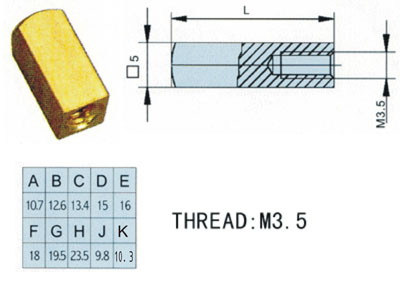 Hexagonal Standoff Spacer with Internal Threading