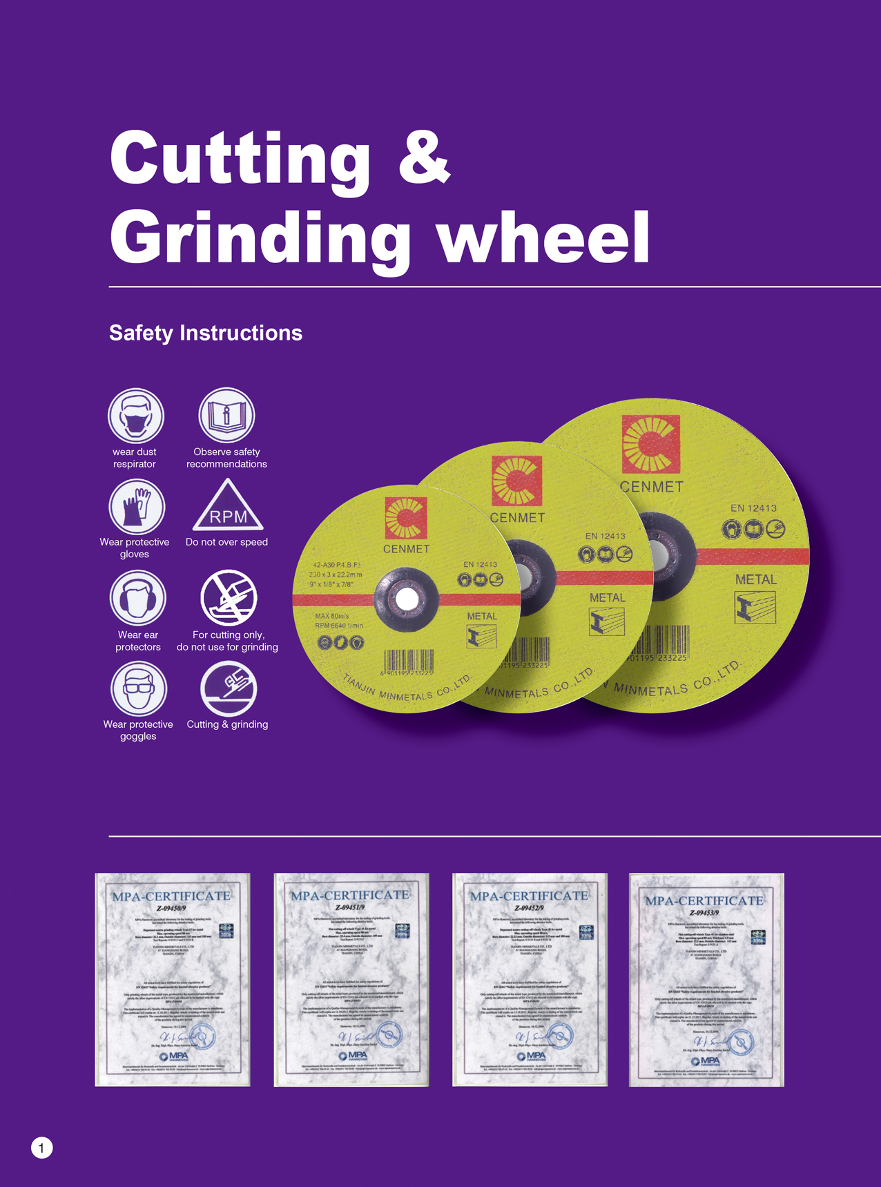 Safety instructions and certification labels