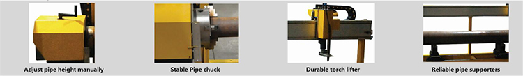 Mechanical components of the pipe cutting machine