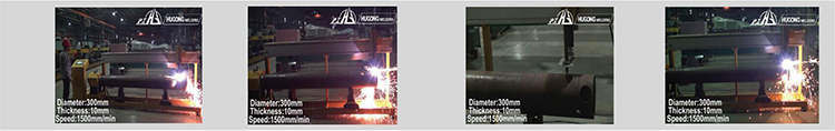 CNC pipe cutting machine in operation