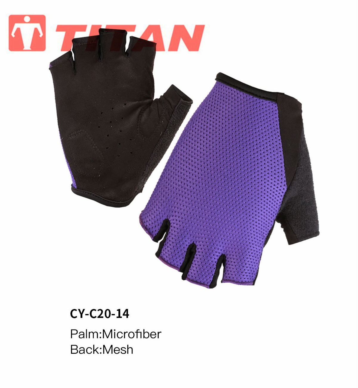 Detailed view of cycling glove construction highlighting palm and back materials.