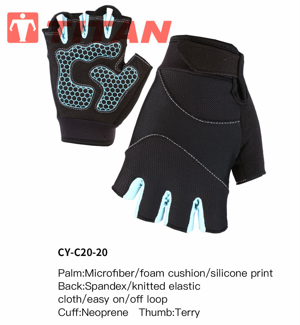 Detailed view of cycling glove materials