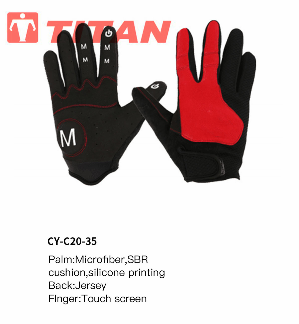 Detailed view of glove palm with microfiber and SBR cushioning