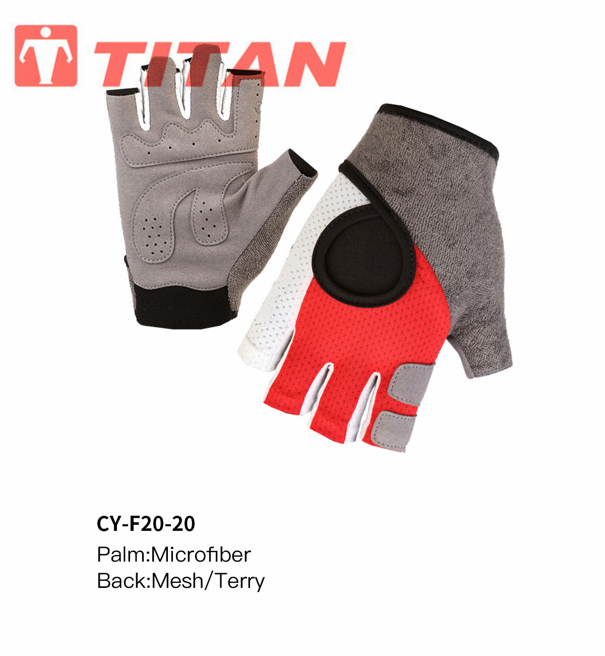 Microfiber palm and mesh back construction