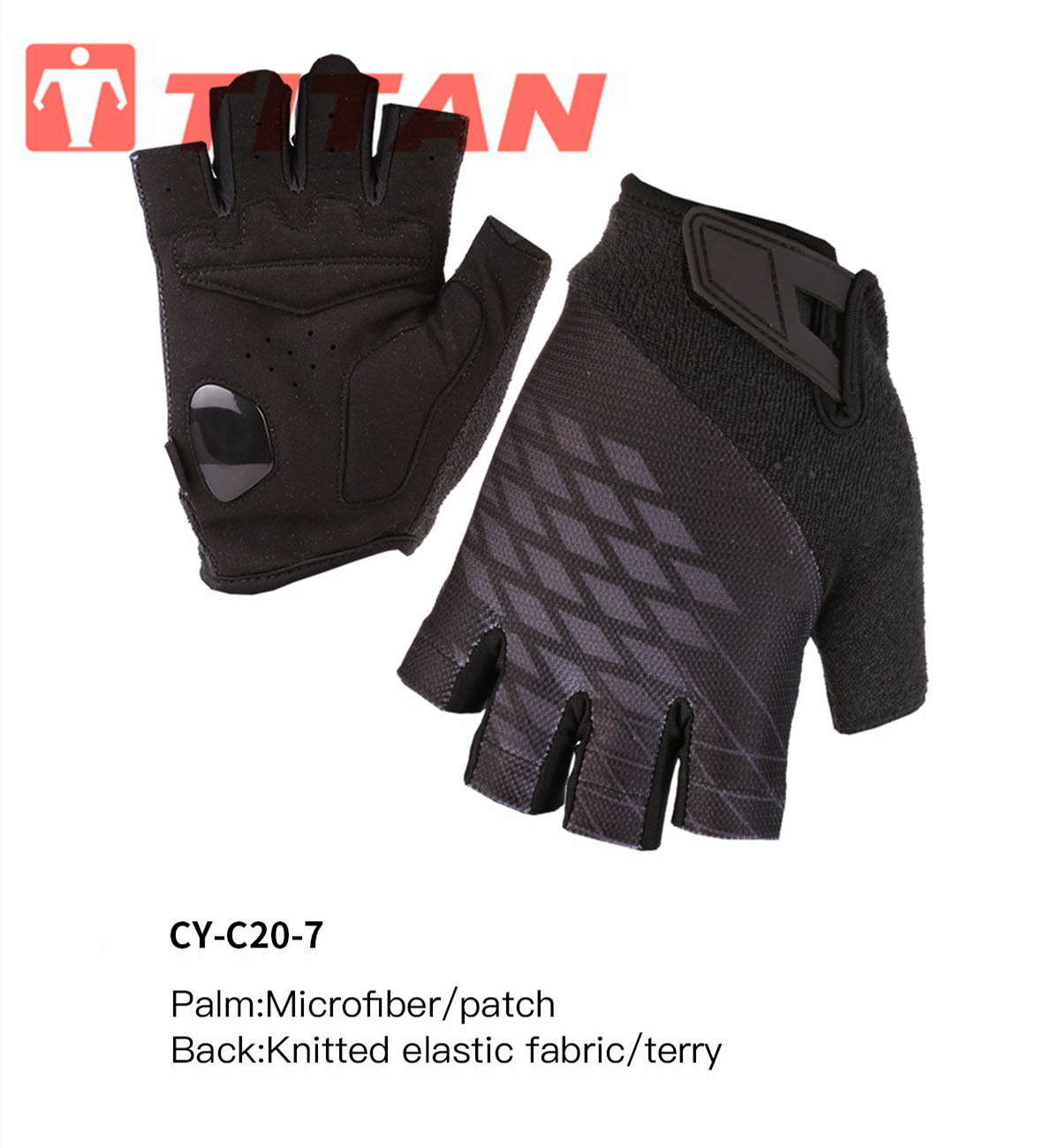 Close-up of glove materials including microfiber and knitted elastic fabric