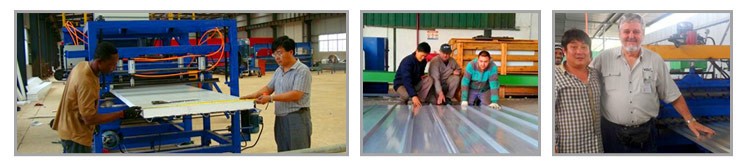 Side view of the roll forming production line