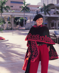 Women's Patterned Poncho Cape