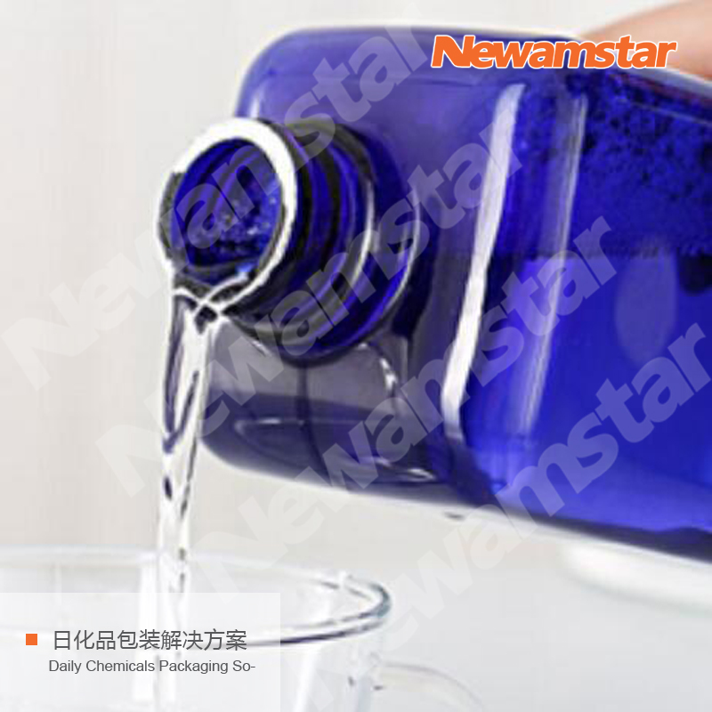 Translucent Blue Plastic Bottle for Liquid Dispensing