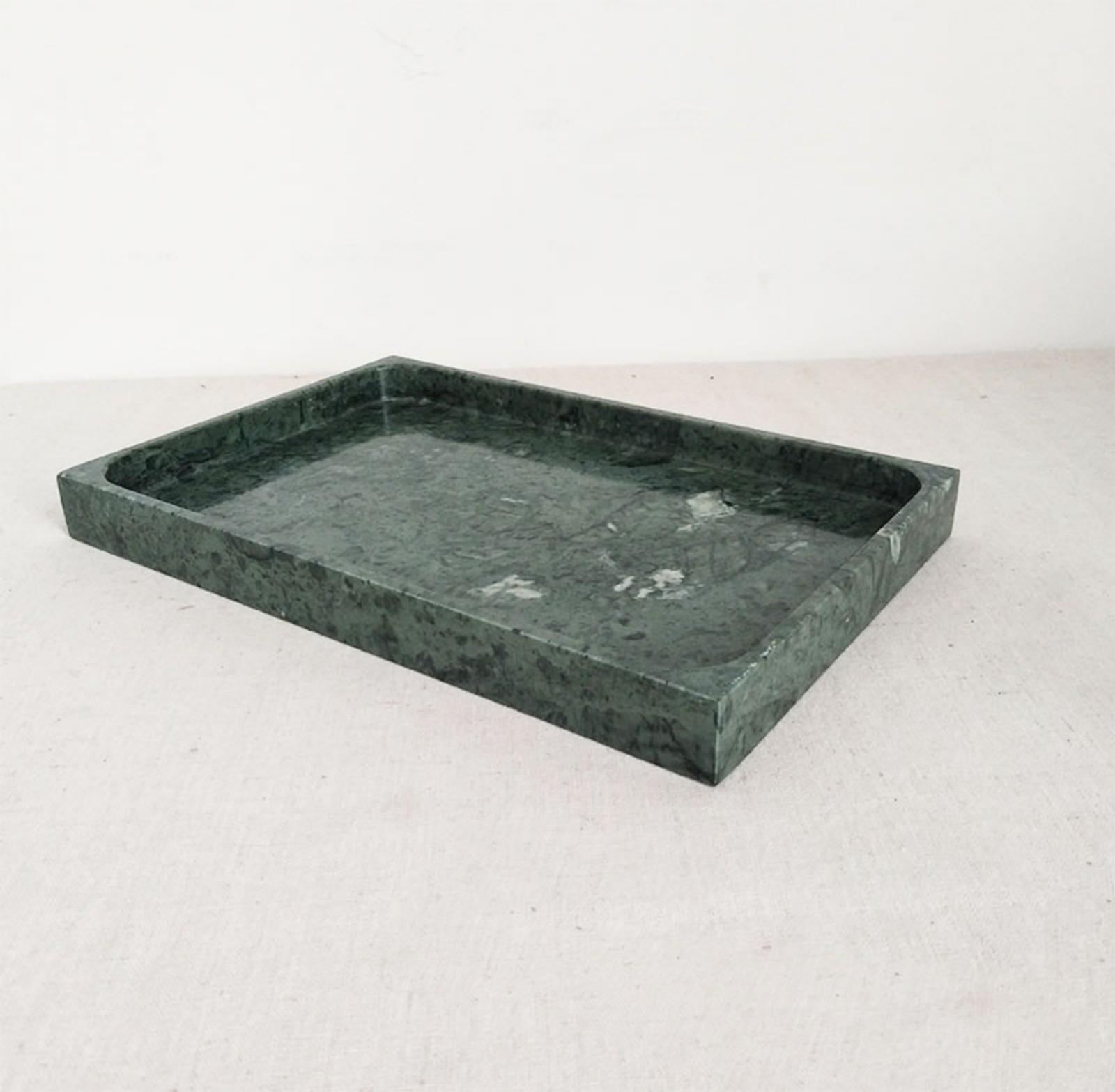 Dark Green Marble Serving Plate