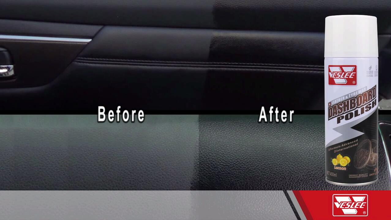 Before and after comparison of dashboard polish application