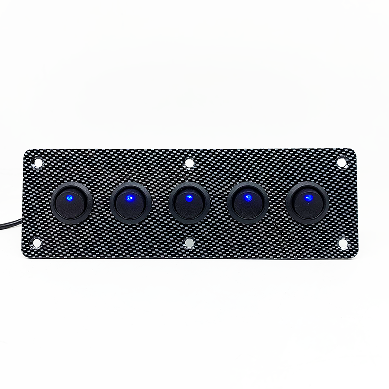 DC 12V/24V 5 Gang Switch Panel Waterproof LED Car Marine Rocker Switch Panel - Image 3