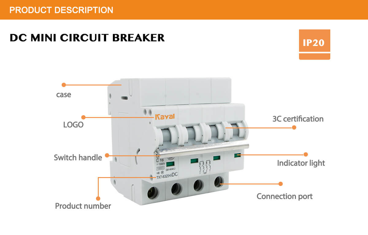 Diagram of DC Miniature Circuit Breaker components