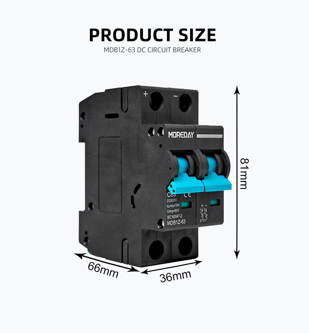 MDB1Z-63 DC Circuit Breaker dimensions