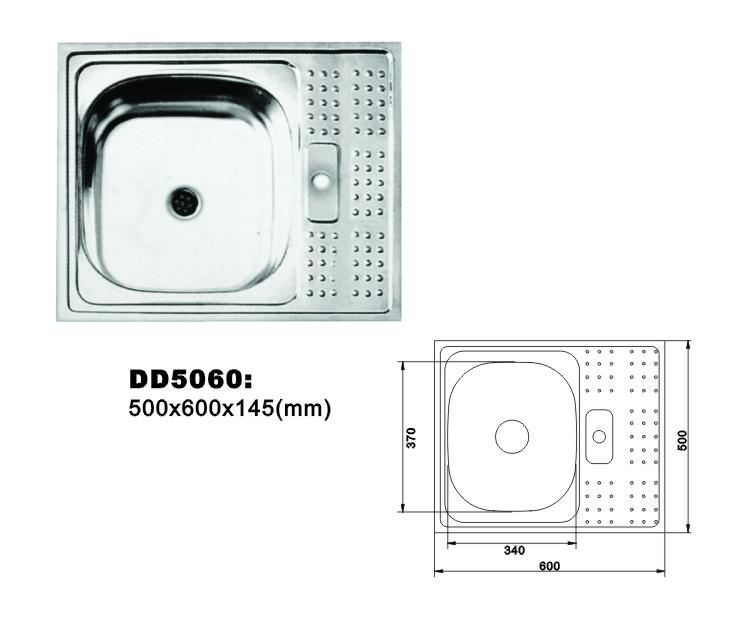 Stainless Steel Kitchen Sink with Drainboard