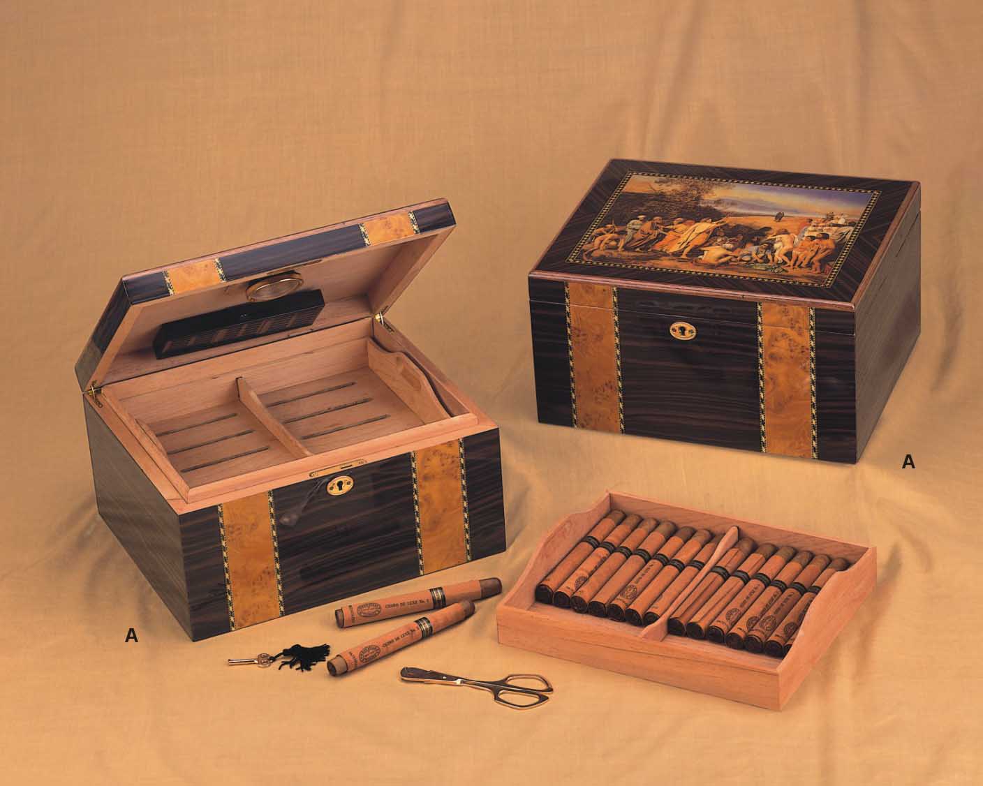 Handcrafted Wooden Cigar Humidor with Accessories