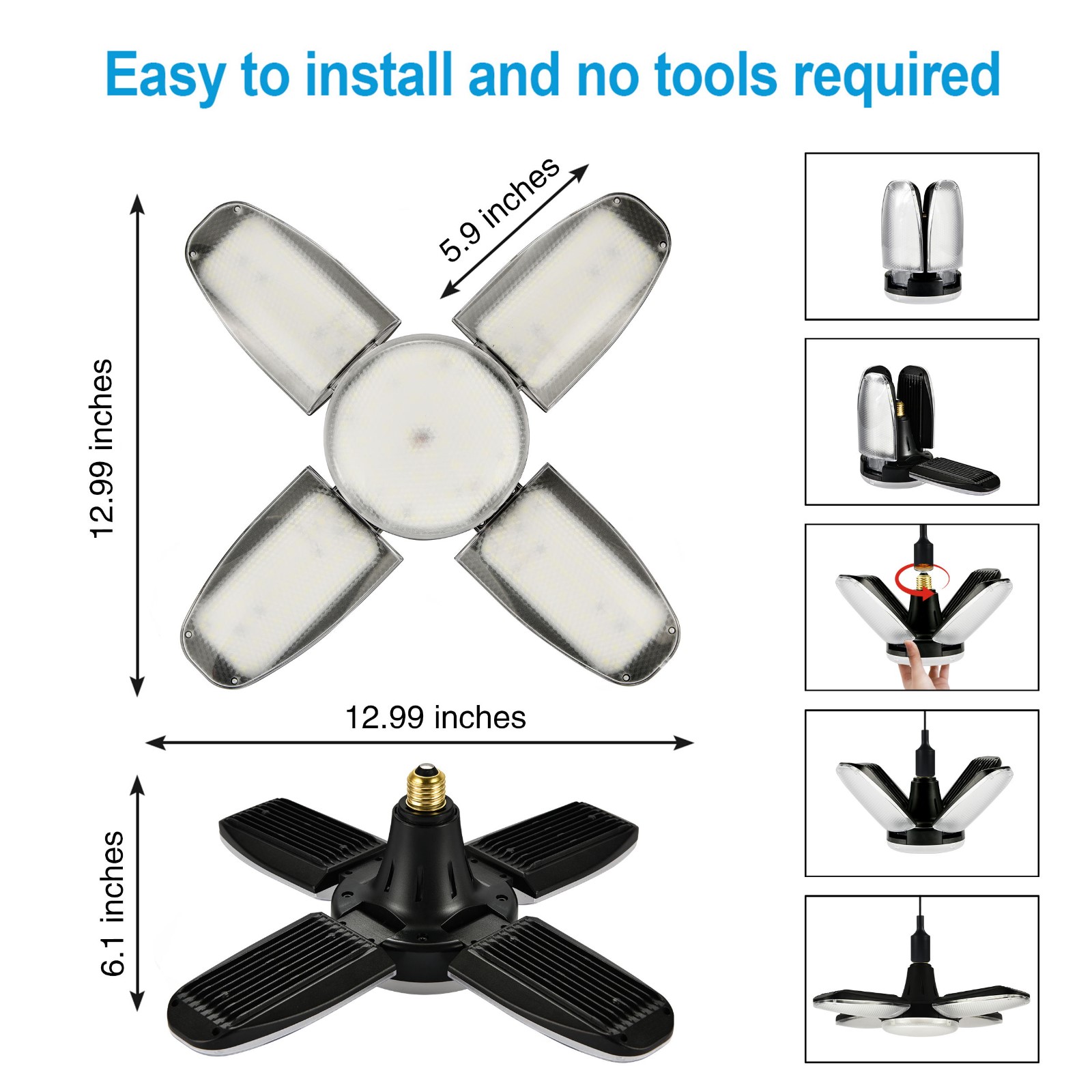 Deformable LED Garage Light