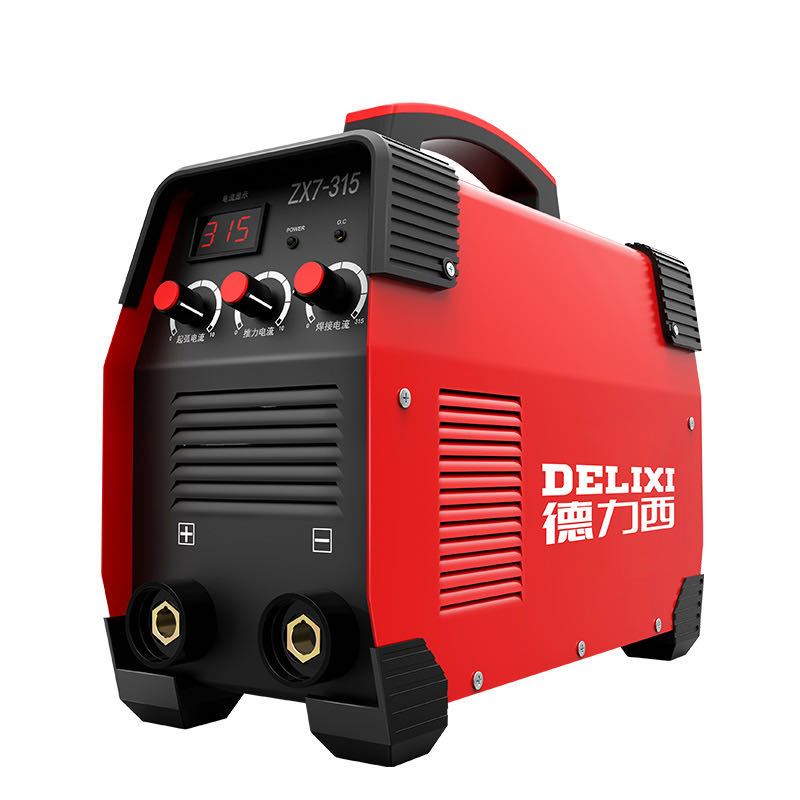 Front view of the 315A MMA welding machine showing digital display and adjustment knobs