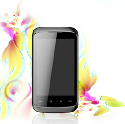 Glossy Black Feature Phone with Touchscreen