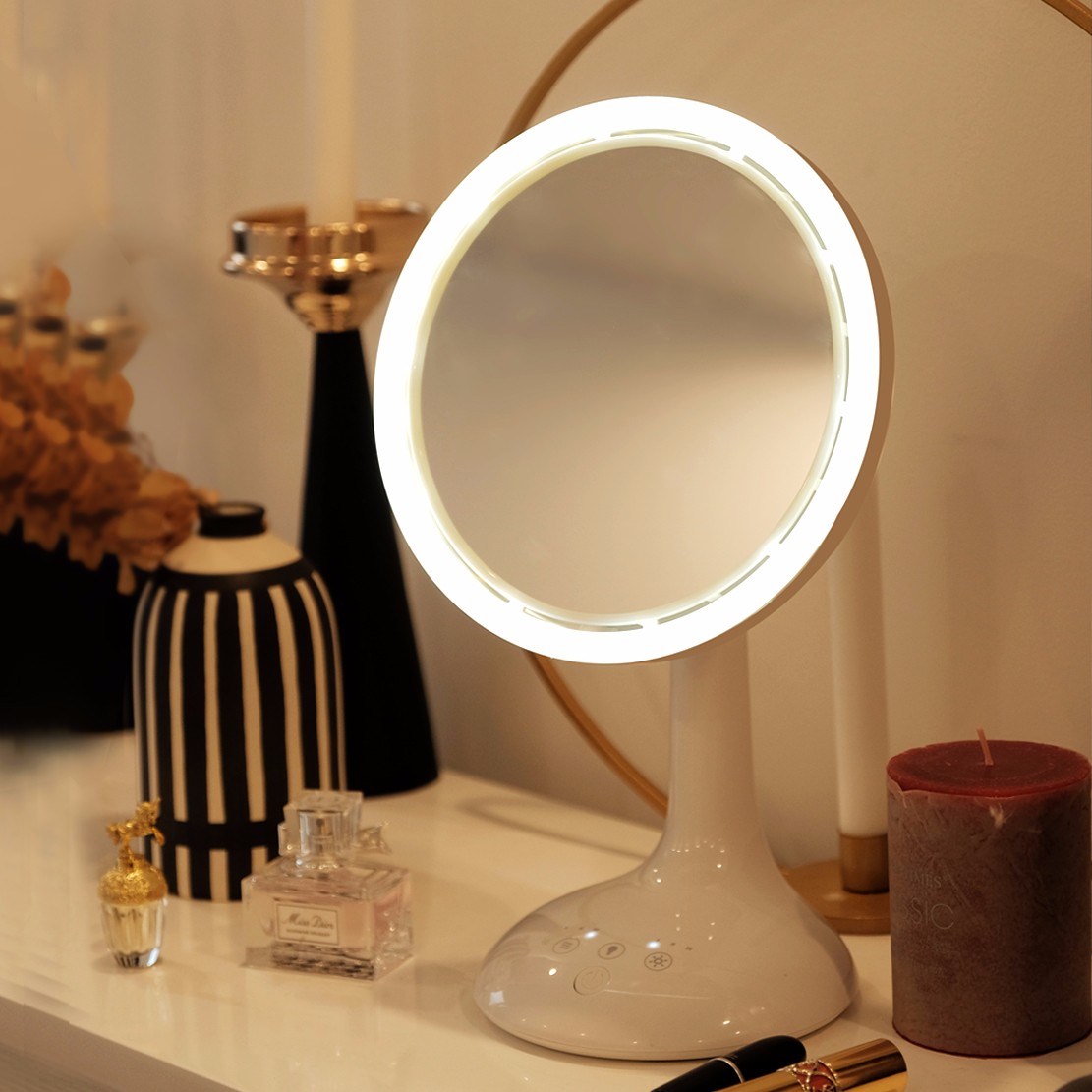 Desktop USB Fan Smart Makeup Mirror Fan - Image 2