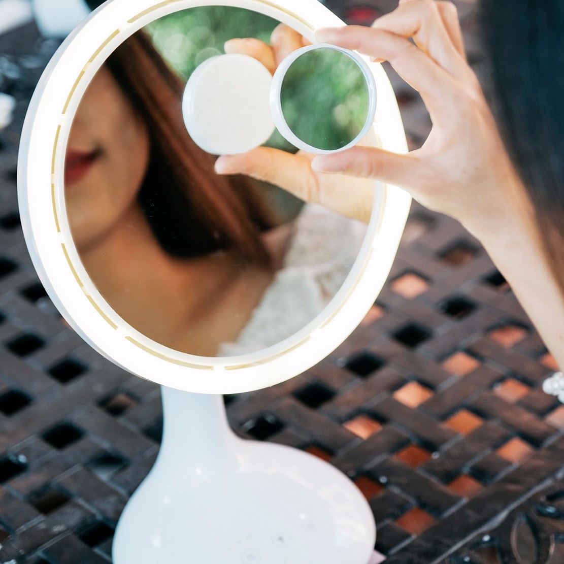 Desktop USB Makeup Mirror with Fan