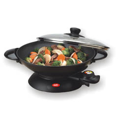 Electric Non-Stick Wok with Glass Lid