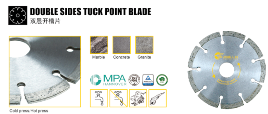 Double-Deck Diamond Slotting Saw Blade