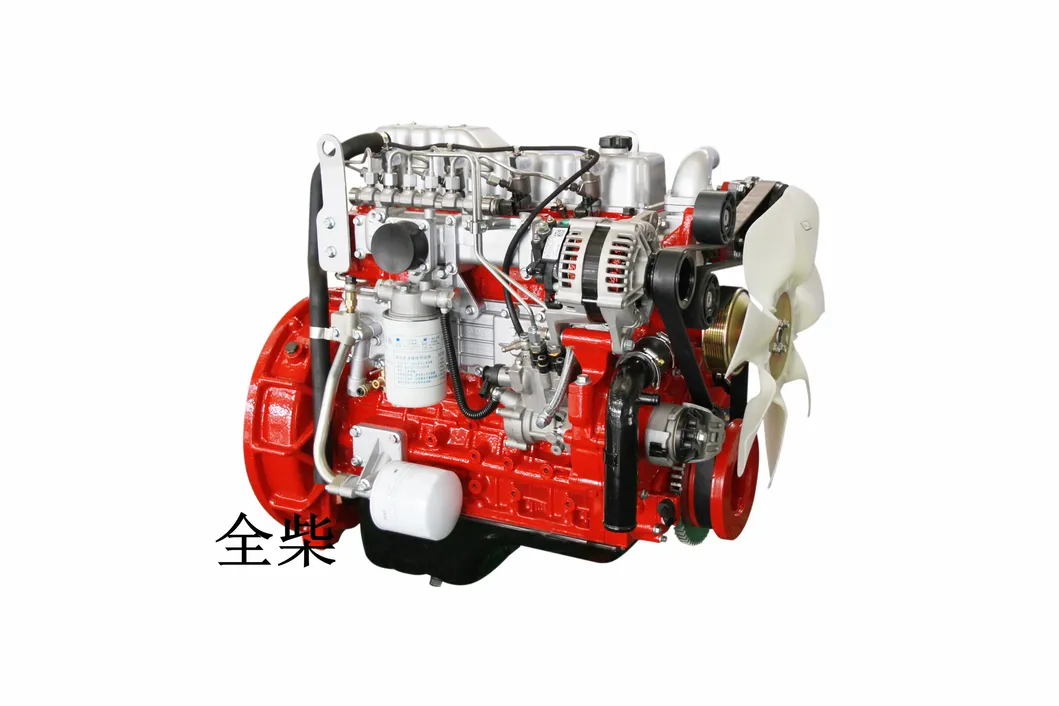 Four-cylinder diesel engine front view