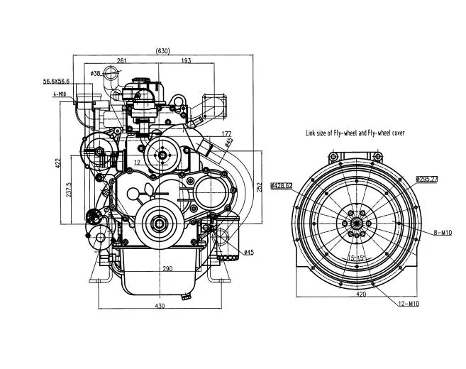 Flywheel and flywheel cover technical diagram
