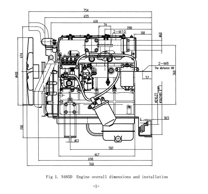 Technical installation drawing of N485D