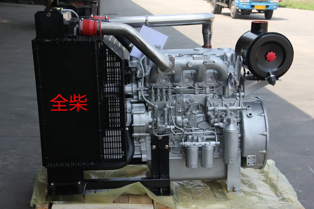 Side view of the diesel engine showing fuel filters and frame
