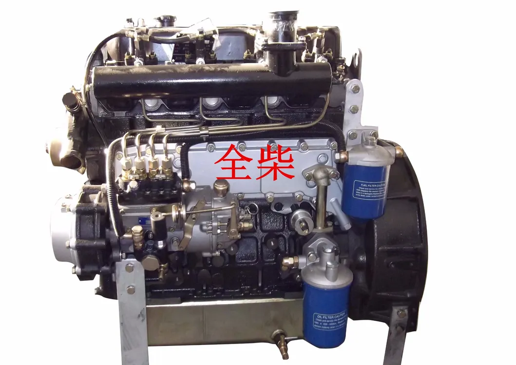 Close-up of the fuel and oil filtration system on the engine block