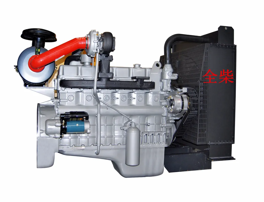 Diesel engine components including turbocharger and radiator