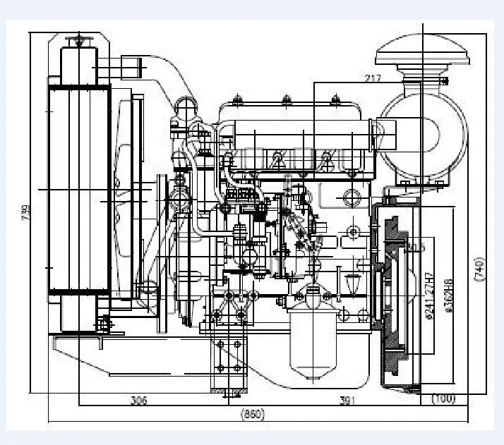Technical dimension drawing