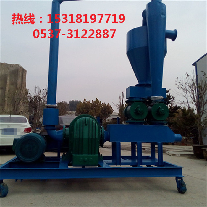 Close-up of the pneumatic grain suction machine components