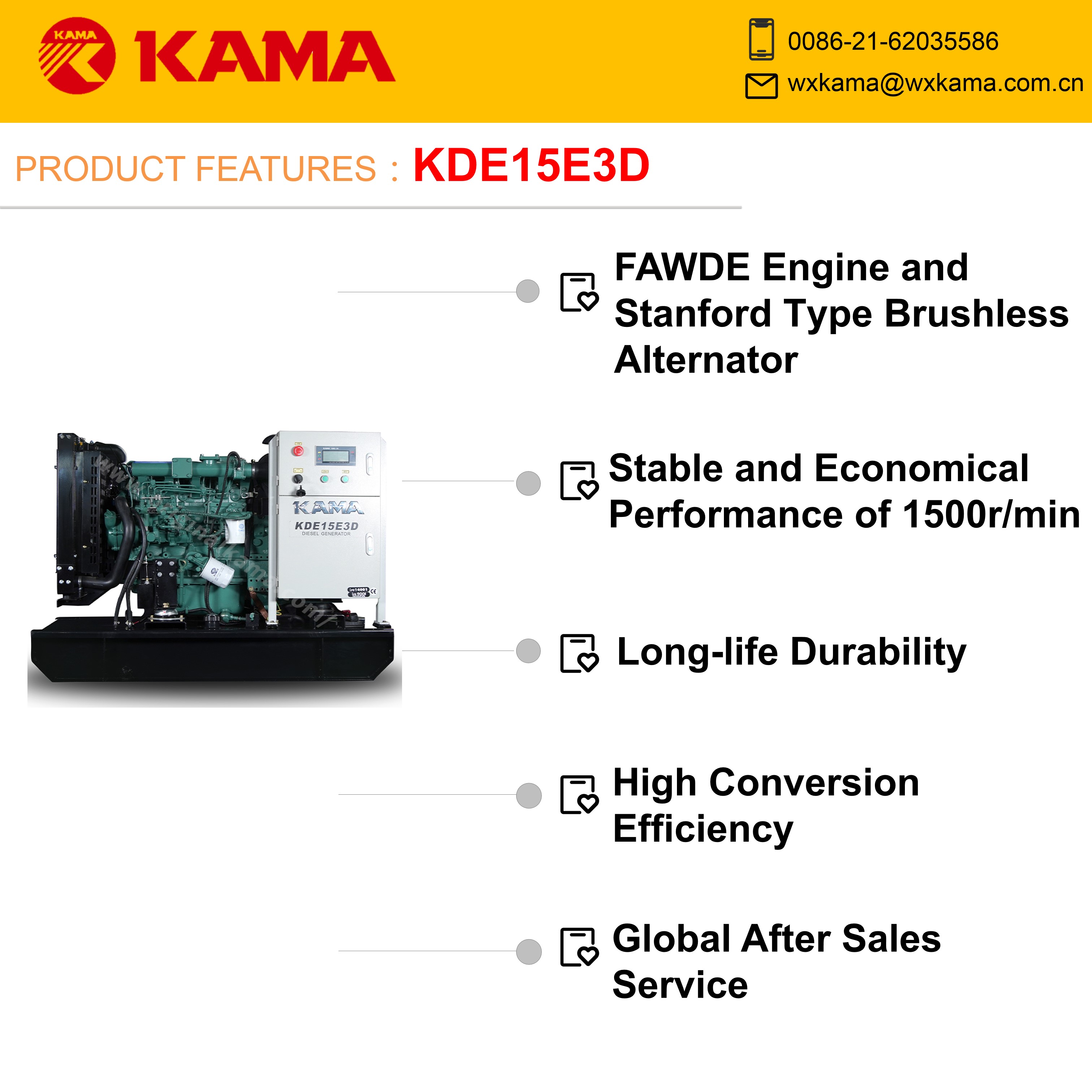 Diesel Generator Set-KDE15E3D - Image 2