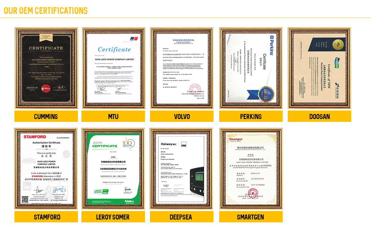 OEM Authorization and Quality Certificates