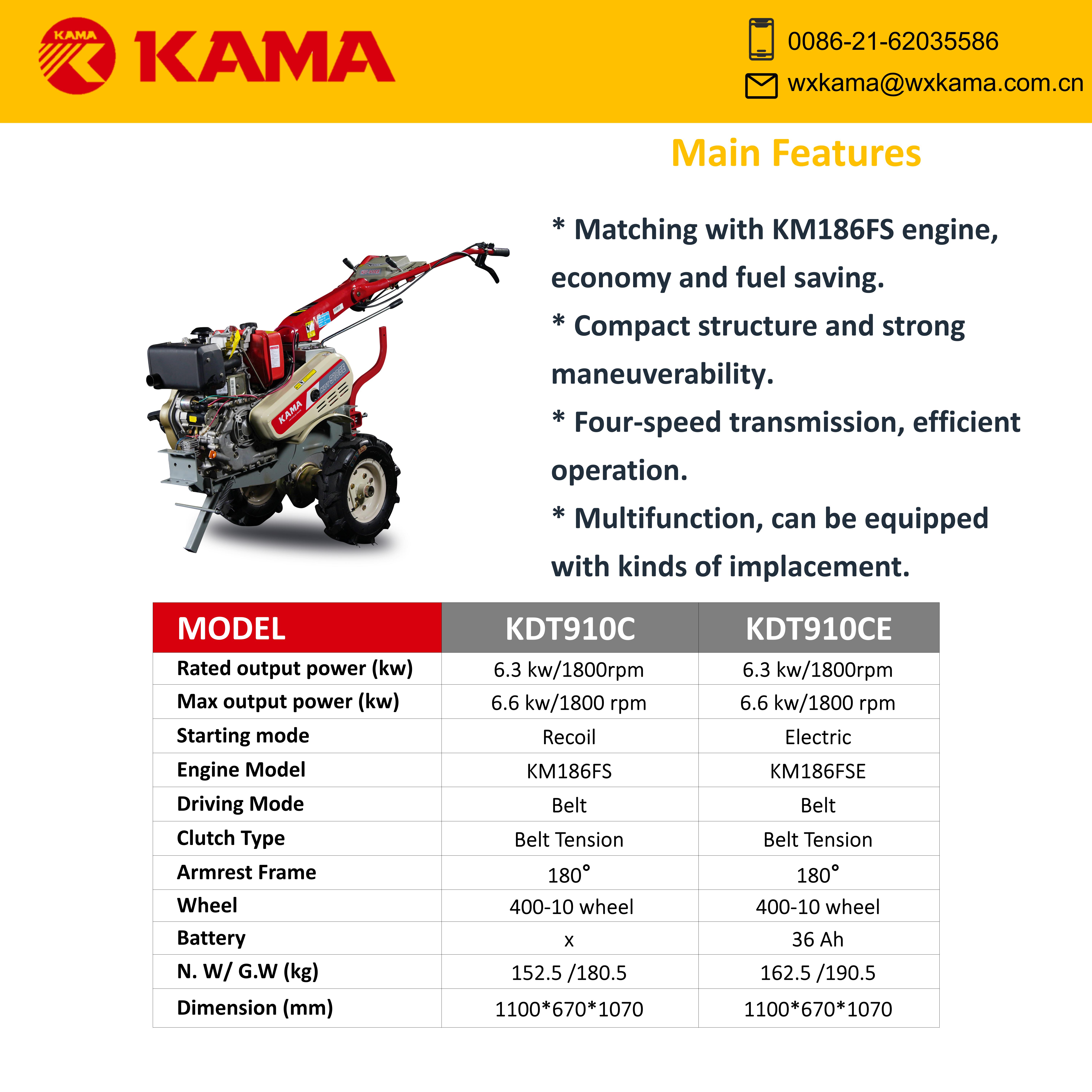 9 HP Diesel Powered Tiller