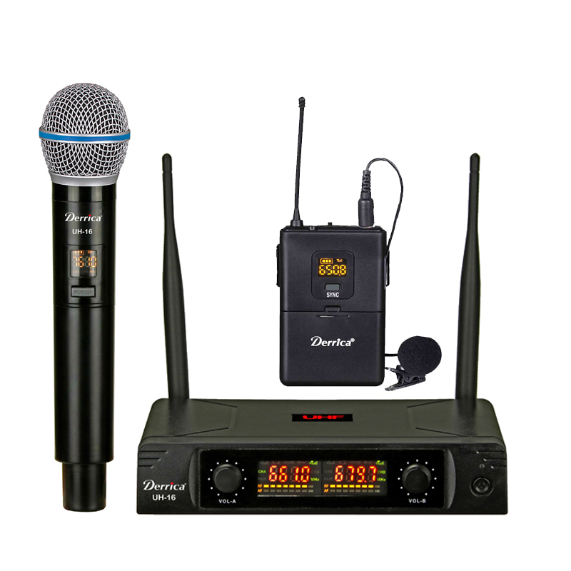 UHF Wireless Lapel Microphone System with 2x30 Channels