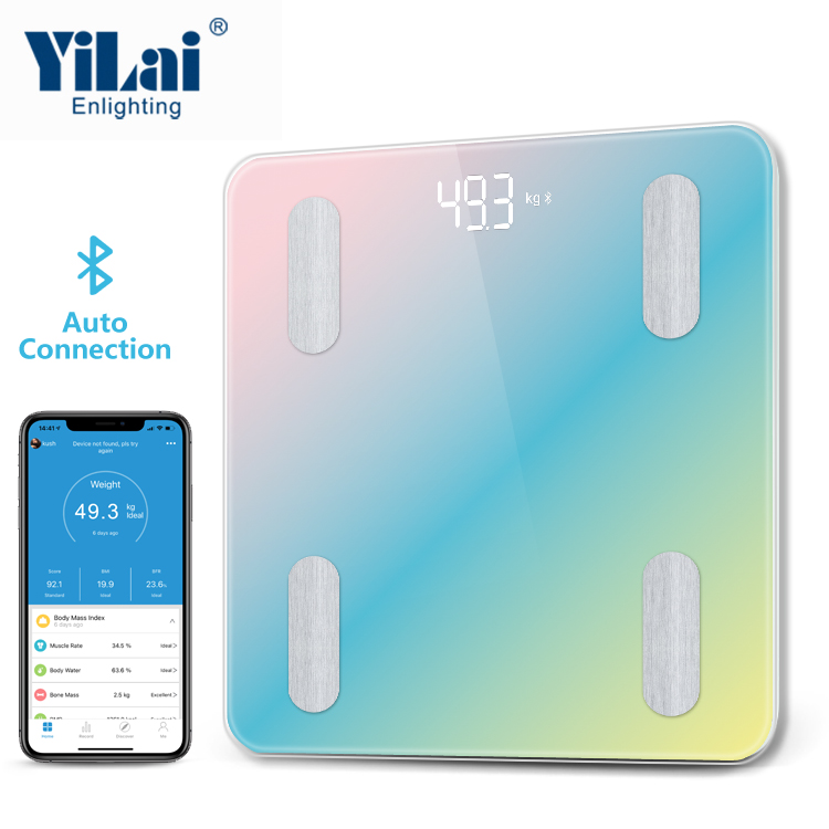 Digital graphic color pattern bluetooth bmi composition body fat samrt bluetooth scale - Image 3
