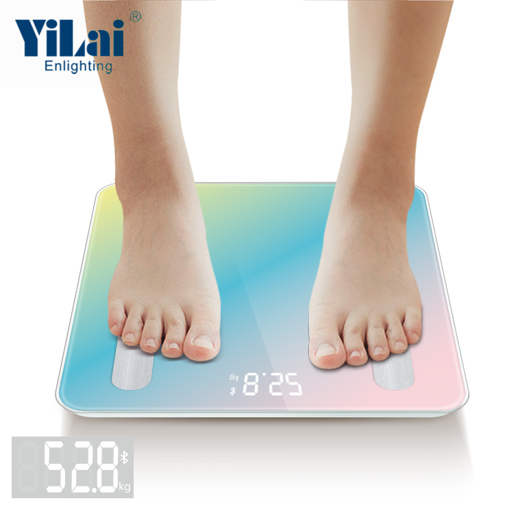 Digital graphic color pattern bluetooth bmi composition body fat samrt bluetooth scale - Image 2