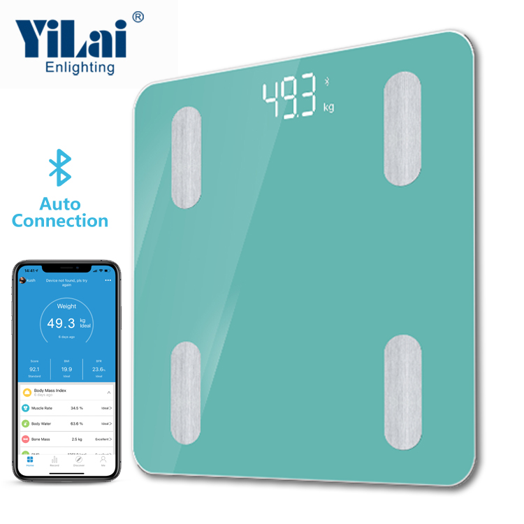 Digital green color OEM bluetooth bmi composition body fat smart bluetooth scale - Image 3