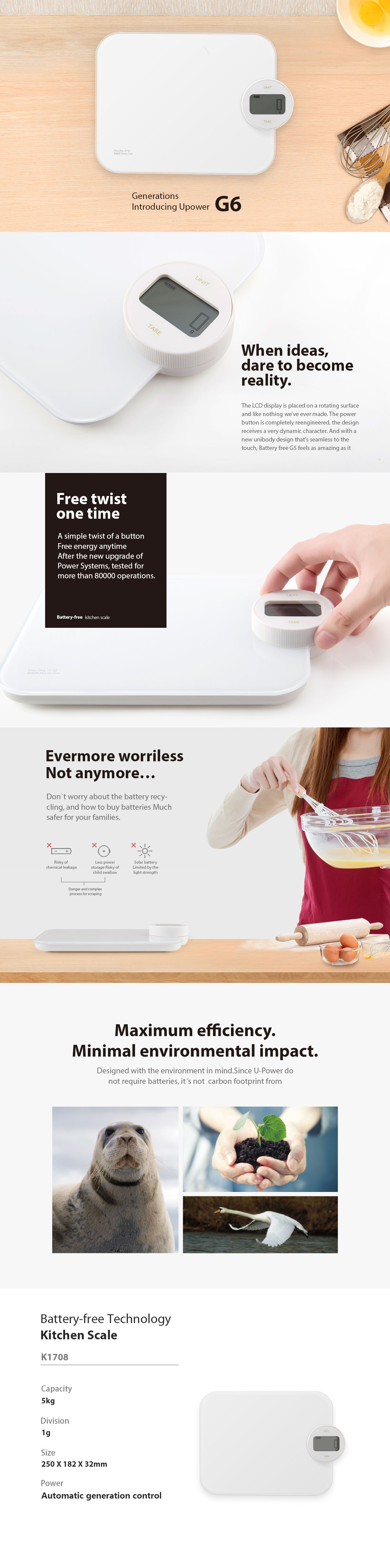 Battery-free kitchen scale technical overview and features