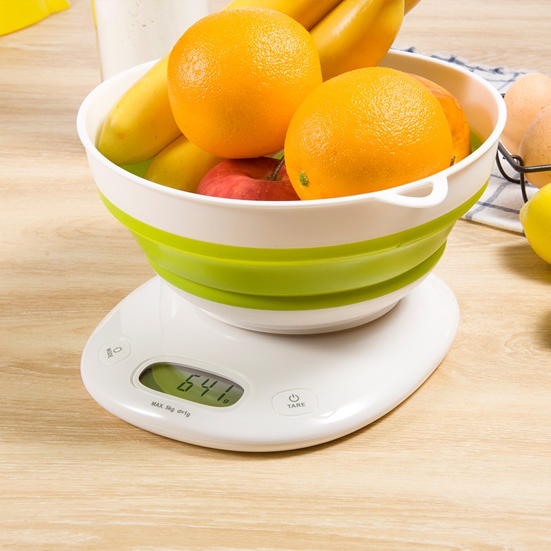 Digital Kitchen Scale with Collapsible Bowl