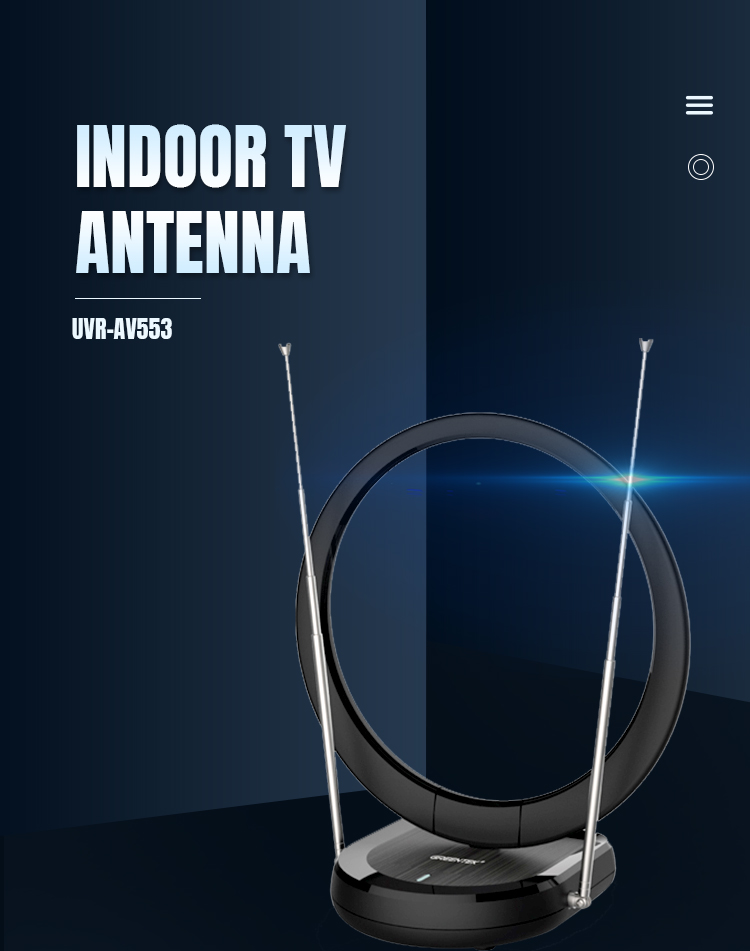 Indoor digital loop TV antenna with telescopic dipoles