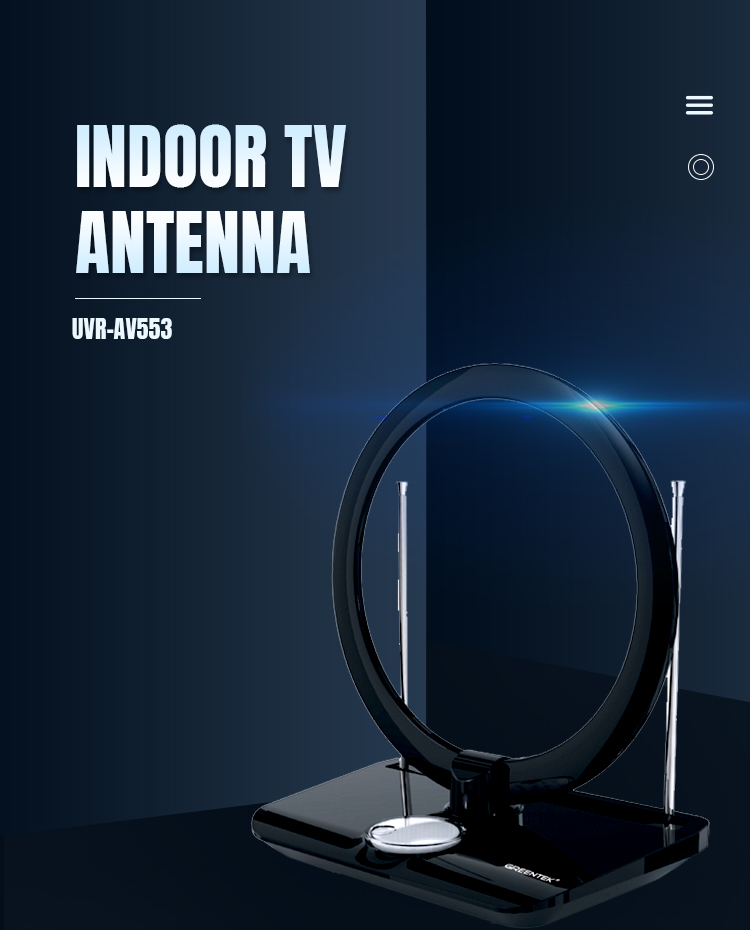 Front view of the UVR-AV553 indoor antenna